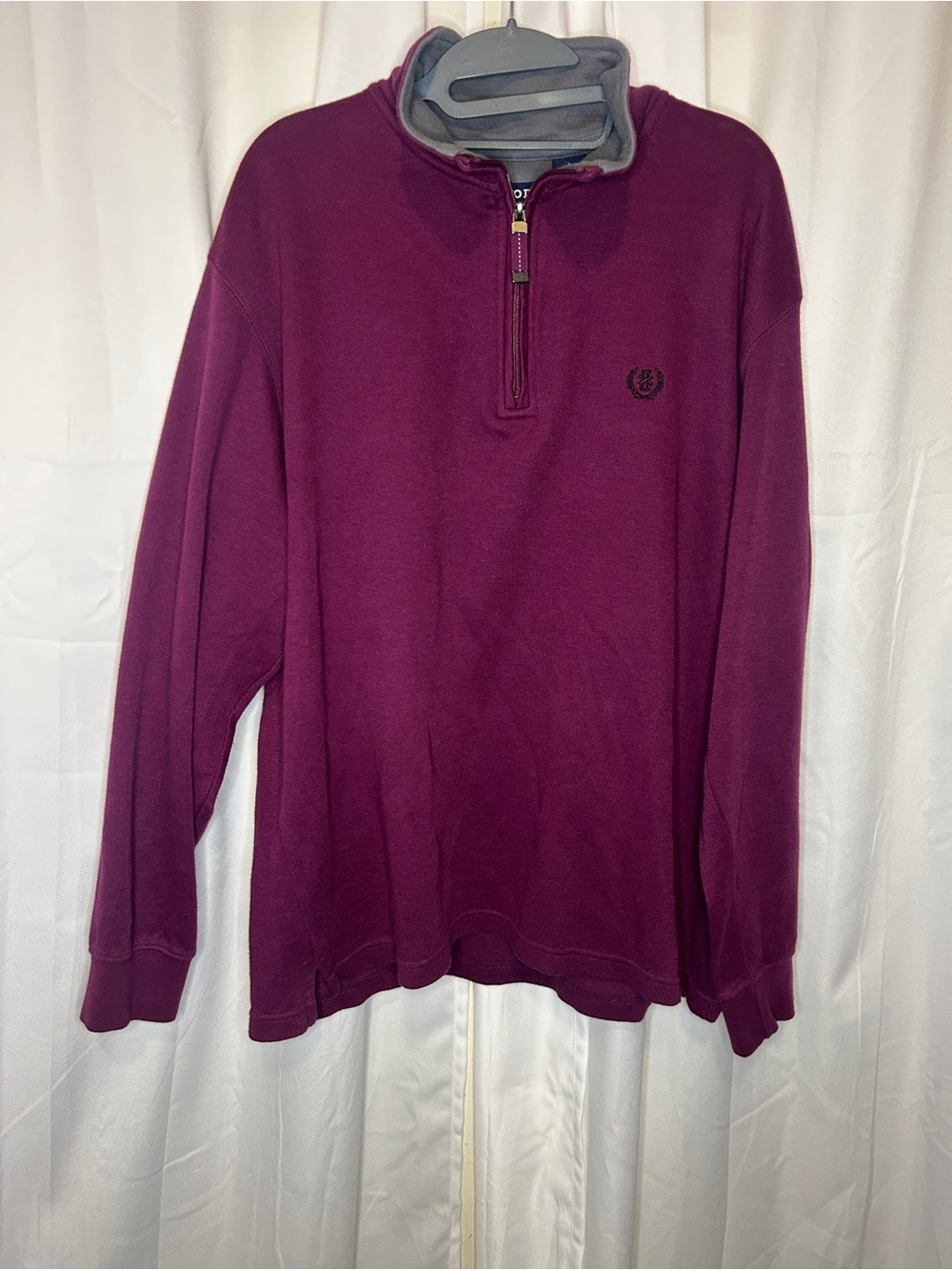 Izod Men's Half-Zip Sweater in Plum